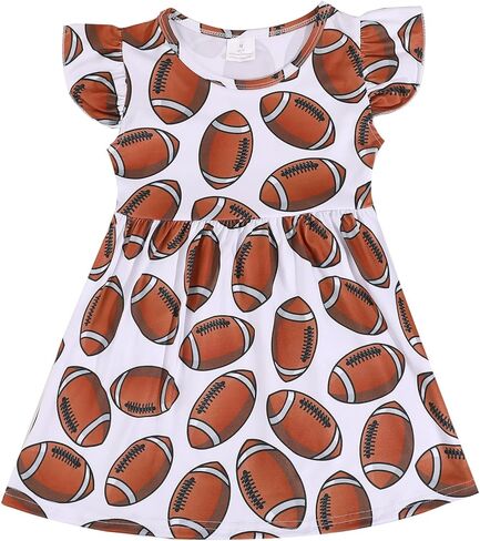 nebljgo Toddler Girls Rugby Short Sleeve Dress Knee Length Dress 2-8Y in Kuwait
