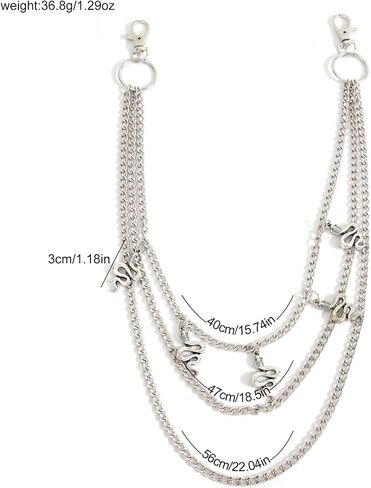 Fashionable Wallet Chain Goth Accessories Belt Pants Chain Jean Chains Hip Hop Clothing Accessories for Women Men in Kuwait