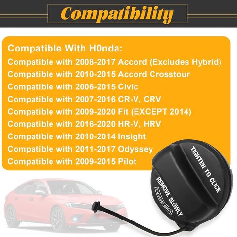 17670-T3W-A01 ، غطاء الغاز ، غطاء الوقود ، متوافق مع 2006-2020 H0NDA Accord ، Civic ، CR-V ، FIT ، HR-V ، Insight ، Odyssey ، Pilot ، Crosstour ، Hybrid ، HR-V ، ACUR ، ILX ، MDX ، RDX ، RL ، TL ، TSX in Saudi Arabia