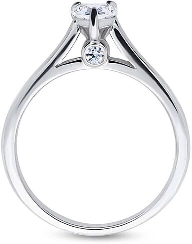 Berricle Sterling Silver Solitaire خواتم الزفاف خواتم 0.8 قيراط تقطع الزركونيا CZ CZ خاتم للنساء ، مطلي روديوم in Saudi Arabia