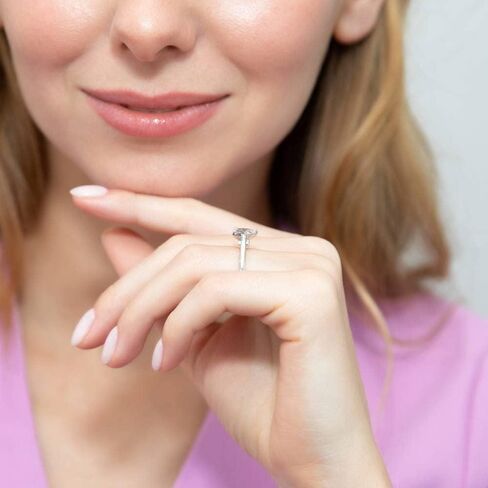 Berricle Sterling Silver Solitaire خواتم الزفاف خواتم 0.8 قيراط تقطع الزركونيا CZ CZ خاتم للنساء ، مطلي روديوم in Saudi Arabia