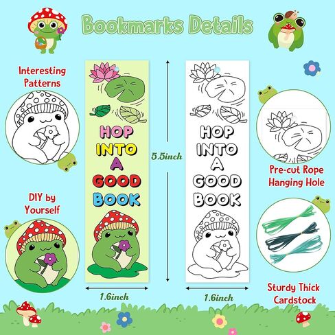 Cat Animal Color Your Own Bookmark - 123Pcs Cats Lover DIY Coloring Bookmark for Kids Blank Paper Book Marker School Art Craft Classroom Reward Party Game Prize Birthday Gift Goodie Bag Filler Supply in Saudi Arabia