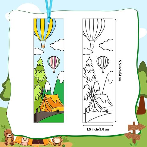 Cat Animal Color Your Own Bookmark - 123Pcs Cats Lover DIY Coloring Bookmark for Kids Blank Paper Book Marker School Art Craft Classroom Reward Party Game Prize Birthday Gift Goodie Bag Filler Supply in Saudi Arabia