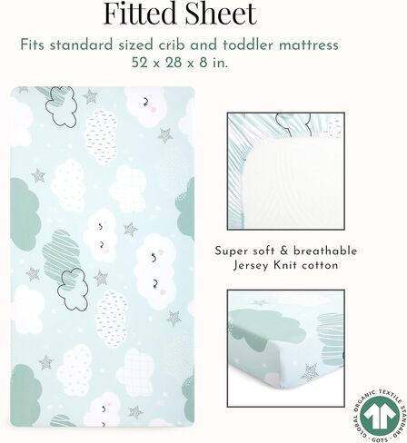 Evolur I Heart You 3 Piece Toddler Bedding Set, Super Soft and Breathable Toddler Bedding, Machine Washable, Includes Fitted Sheet, Comforter and Pillow Case in Kuwait