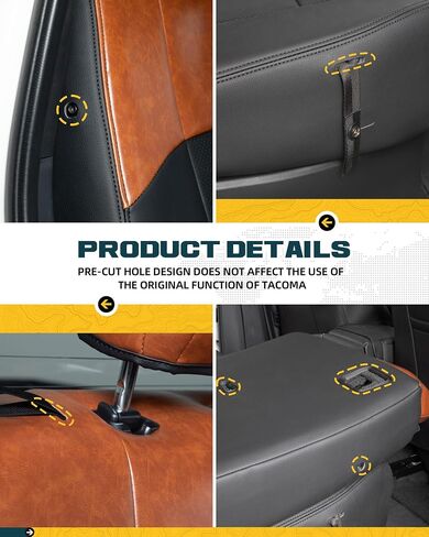 Full Coverage Seat Covers Fit for Toyota Tacoma 2024 2025 Double Cab Crew Cab SR SR5 TRD Sport TRD Off-Road Limited Leather Seat Cushion Protectors Full Set (5 Seats) in Saudi Arabia