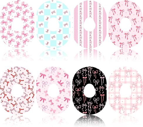 40 Pack Breathable Sensor Covers Compatible with Dexcom G7 ，Adhesive Patches for Dexcom G7，CGM Patches Coquette Pink Bow Adhesive Tape Stickers, Waterproof Flexible Pre-Cut, Long Lasting in Saudi Arabia