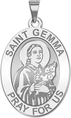 PicturesOnGold.com Saint Gemma Galgani Oval Medal - Round - 1/2 X 2/3 Inch Size of Dime, Sterling Silver in Saudi Arabia