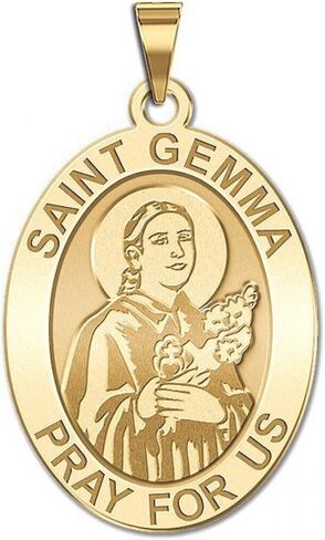 PicturesOnGold.com Saint Gemma Galgani Oval Medal - Round - 1/2 X 2/3 Inch Size of Dime, Sterling Silver in Saudi Arabia