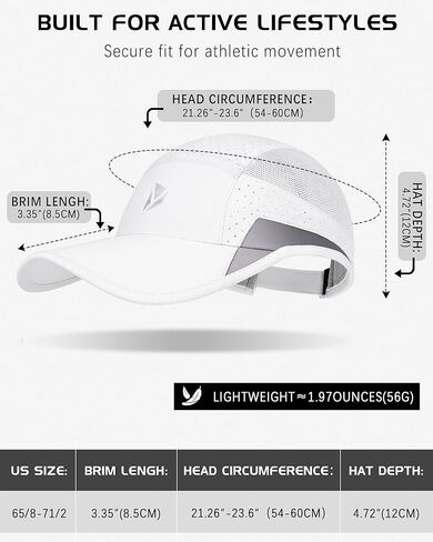Running Hat for Men & Women, Quick-Dry Lightweight Baseball Cap,UPF 50+ Reflective Breathable Sport Hats in Kuwait