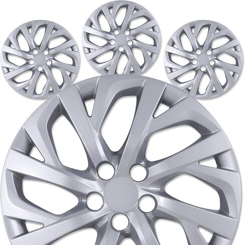 غطاء حافة عجلة 16 بوصة لتويوتا كورولا 2009-2025 و 23-25 هجينة ، Snap on Design Hubcaps تناسب عجلات الصلب ، مجموعة من 4 ABS & PC Protection Caps-16 بوصة أسود ورنيش 4 عبوات in Saudi Arabia