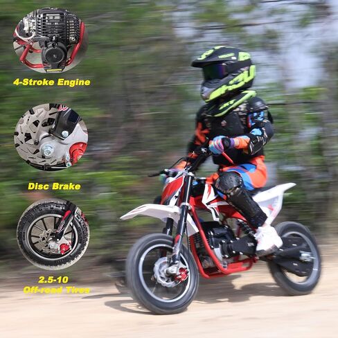 X-PRO Victor 40 Mini Dirt Bike, Gas Power 4 Stroke Dirt Bike! 40CC Pit Bike, Pull Start, 10" Wheels! (Pink) in Saudi Arabia