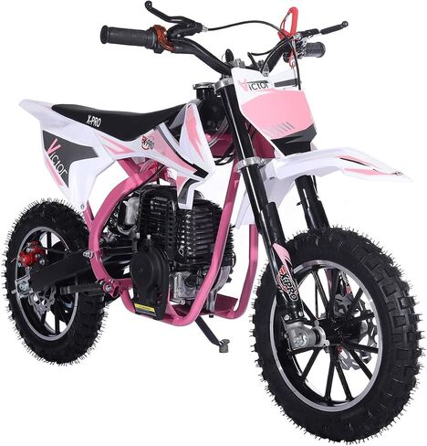 X-PRO Victor 40 Mini Dirt Bike, Gas Power 4 Stroke Dirt Bike! 40CC Pit Bike, Pull Start, 10" Wheels! (Pink) in Saudi Arabia