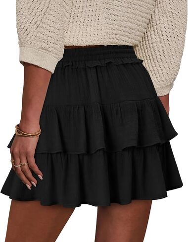 onlypuff Flowy Shorts for Women Ruffle Skorts Tiered Teen Girls Country Concert Outfits Golf Tennis Skort Under Sweater Skirt in Kuwait