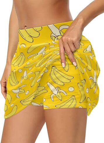 Tennis Skirts for Women 2 In1 High Waisted Athletic Golf Skorts Skirt with Pocket Running Workout Activewear XS-3XL in Saudi Arabia
