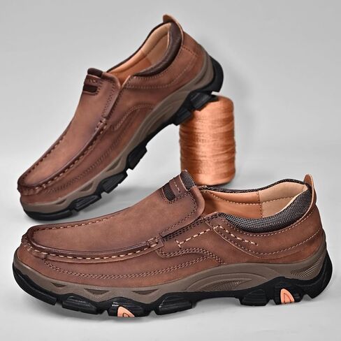 Men's Orthopedic Walking Shoes Genuine Leather Slip On Loafers, Comfortable Non-Slip Driving Loafers for Men in Saudi Arabia