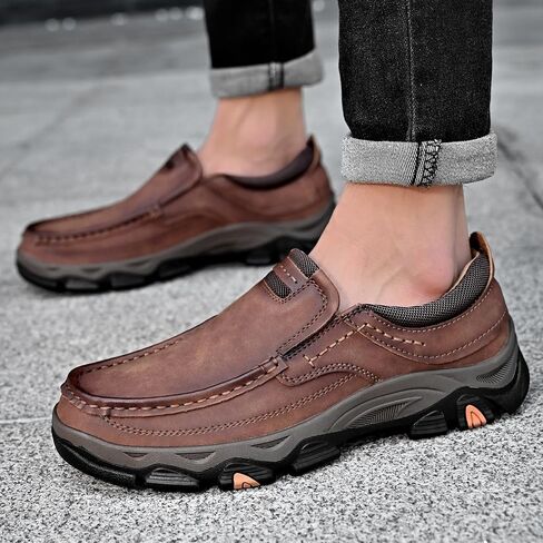 Men's Orthopedic Walking Shoes Genuine Leather Slip On Loafers, Comfortable Non-Slip Driving Loafers for Men in Saudi Arabia