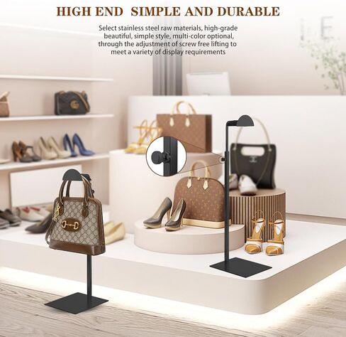 2 Pack Purse Display Stand Stainless Steel Purse Stand for Display Adjustable Gold Handbag display for Boutique or Retail in Kuwait