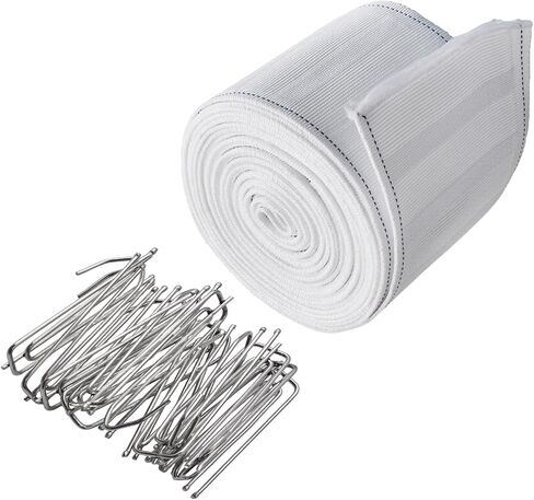 INCREWAY Curtain Accessory, 10 Meters/10.9 Yards White Curtain Tape Curtain Heading Deep Pinch Pleat Tape with 30 Pcs Stainless Steel 4 Prong Curtain Pleater End Tape Hooks Clips for Curtain DIY in Kuwait