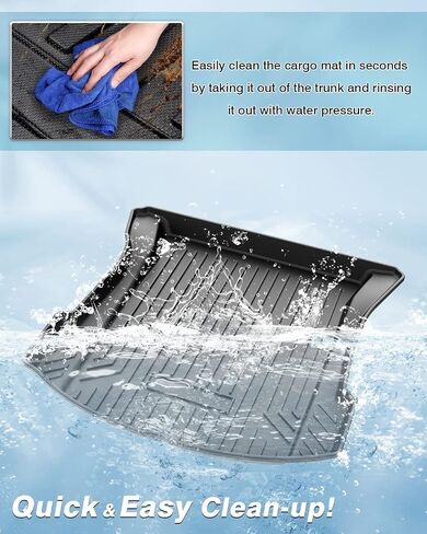 Mixsuper Custom Fit Cargo Liner for 2017-2023 Tesla Model 3, All Weather Trunk Mat Durable 3D Upgrade Anti-Slip Rear Trunk Liner Cargo Mat Black in Saudi Arabia