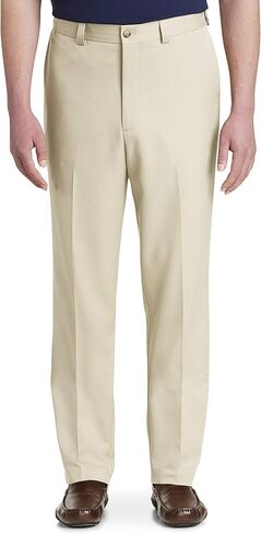 Oak Hill by DXL Men's Big and Tall-microfiber pants-Relaxer Pants New Khaki 42 × 34 in Kuwait