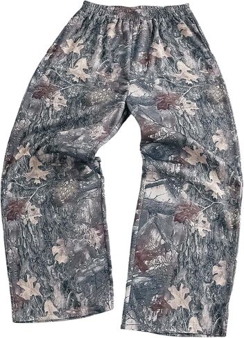 GORGLITTER Men's Camo Baggy Sweatpants Wide Leg Camouflage Elastic Waist Track Pants with Pockets for Streetwear in Kuwait