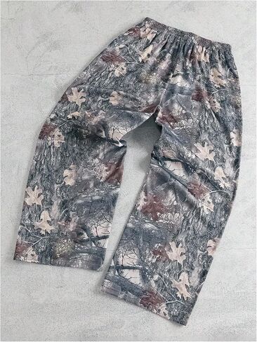 GORGLITTER Men's Camo Baggy Sweatpants Wide Leg Camouflage Elastic Waist Track Pants with Pockets for Streetwear in Kuwait