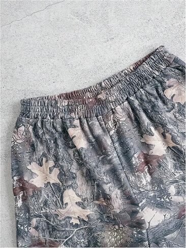 GORGLITTER Men's Camo Baggy Sweatpants Wide Leg Camouflage Elastic Waist Track Pants with Pockets for Streetwear in Kuwait