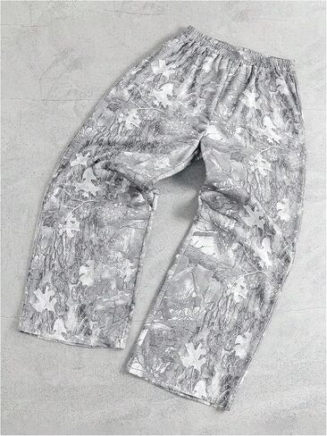 GORGLITTER Men's Camo Baggy Sweatpants Wide Leg Camouflage Elastic Waist Track Pants with Pockets for Streetwear in Kuwait