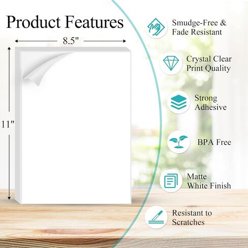 Half Sheet Shipping Labels - 50 Counts, 8.5" x 5.5" Self Adhesive Shipping Label White Internet Mailing Labels 2 Per Page, Laser & Inkjet Printer Compatible [25 Sheets 8.5" x 11"] in Kuwait
