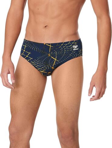Speedo Men's Standard Swimsuit Brief Endurance+ Printed Team Colors, Solar Blue, 36 in Saudi Arabia