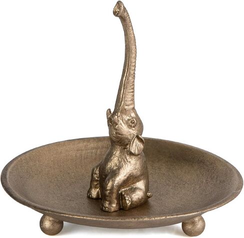 Nikky Home Vintage Gold Ring Presh Digh المجوهرات ، حظًا سعيدًا في الفيل ، عرض حلية زخرفية صينية صينية هدايا عيد ميلاد أنيقة للنساء in Saudi Arabia