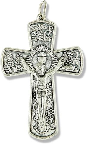 Needzo Silver Tone Crucifix Charm, Catholic Cross Pendant, Jewelry Gifts, 2 Inches in Saudi Arabia