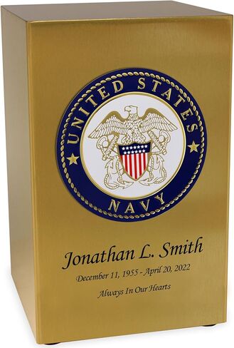 Air Force Veteran Cremation Urn for Ashes - Full Color United States Military Medallion on Antique Bronze Finish Urn - 200 Cubic Inch Capacity Urn - Includes Personalization in Kuwait