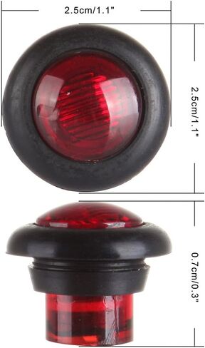 ECCPP Universal 6 Pack 1 "Round Red/Amber Side Marker Light Light for Truck Pickup Boat Trail LED LED Side Marker Light (إجمالي 12 حزمة) in Saudi Arabia