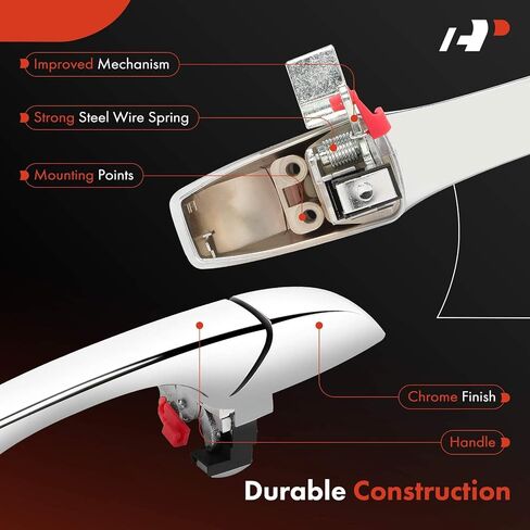 A-Premium Rear Driver Side Exterior Door Handle Compatible with Chrysler 300 2005-2010 & Dodge Magnum 2005-2008, Chrome, Replace# 5065801AE, 5065801AG in Saudi Arabia