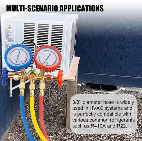 59 "R134A خراطيم شحن التبريد ، 1/4 SAE Thread HVAC أنبوب المبرد ، 600 رطل/بوصة مربعة ضغط عمل لمكيف الهواء المنزل الصيانة (الأصفر) in Saudi Arabia