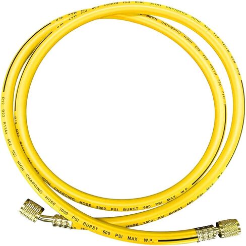 59 "R134A خراطيم شحن التبريد ، 1/4 SAE Thread HVAC أنبوب المبرد ، 600 رطل/بوصة مربعة ضغط عمل لمكيف الهواء المنزل الصيانة (الأصفر) in Saudi Arabia