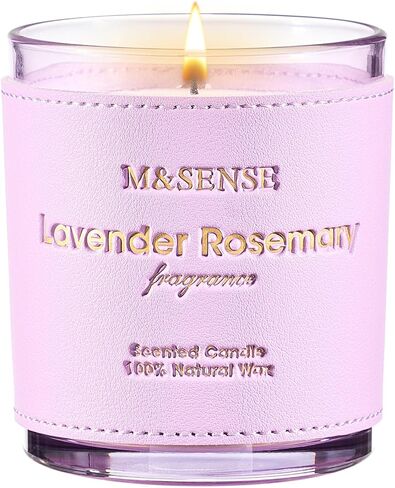 M&SENSE Lavender Rosemary Scented Candles, Vegan Soy Candles, Heavy Scented, 10oz 42-Hour Slow Burning Time, Toxic Free Winter Bathtub Aromatherapy Relaxing Spa, Fancy Gift for Home Decor in Saudi Arabia