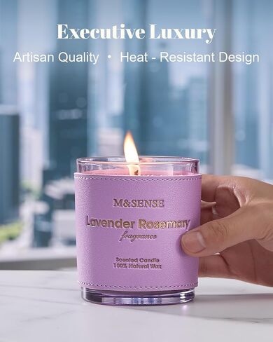 M&SENSE Lavender Rosemary Scented Candles, Vegan Soy Candles, Heavy Scented, 10oz 42-Hour Slow Burning Time, Toxic Free Winter Bathtub Aromatherapy Relaxing Spa, Fancy Gift for Home Decor in Saudi Arabia