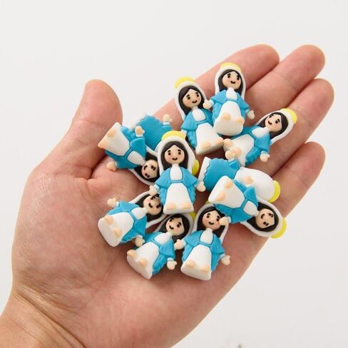 40 Pcs Little Jesus Figures Virgin Mary Figurines Mini Jesus Figurines Miniature Virgin Mary Doll Classic Religious Gifts for Sunday Easter Eggs Stuffers Baptism Gift (40, Red&Blue) in Kuwait