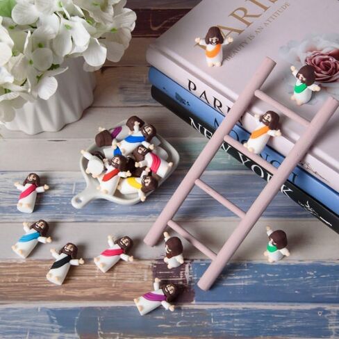 40 Pcs Little Jesus Figures Virgin Mary Figurines Mini Jesus Figurines Miniature Virgin Mary Doll Classic Religious Gifts for Sunday Easter Eggs Stuffers Baptism Gift (40, Red&Blue) in Kuwait