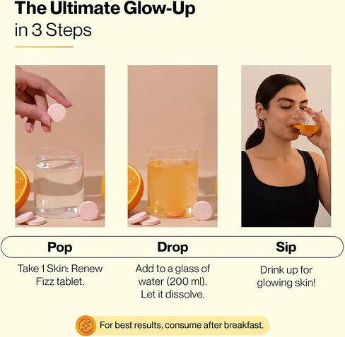 SETU Skin Renew, Glutathione with Vitamin C, Gluta Fizz, Supports Detoxification, Sugar-Free, Orange Flavour, 30 Effervescent Tablets in Saudi Arabia