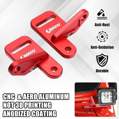Jerbor Cowl Light Mount LED Bod Light Brackets Kit for Jeep JL JLU Wrangler 2018-2023 (Red) in Kuwait