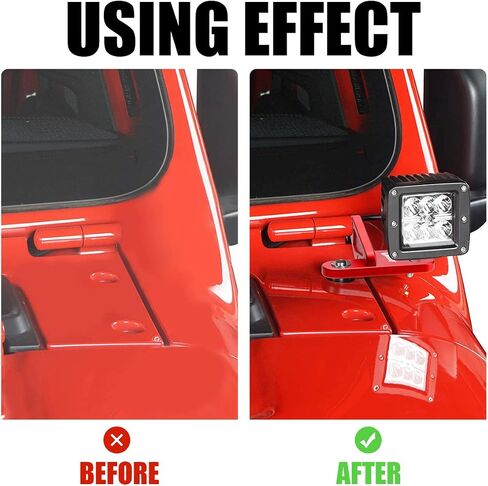 Jerbor Cowl Light Mount LED Bod Light Brackets Kit for Jeep JL JLU Wrangler 2018-2023 (Red) in Kuwait
