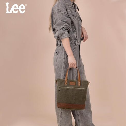 Montana West X Lee Canvas Canvas Bag for Women Exgine Vintage Crossbody Bag للعمل مع مقبض جلدي in Saudi Arabia