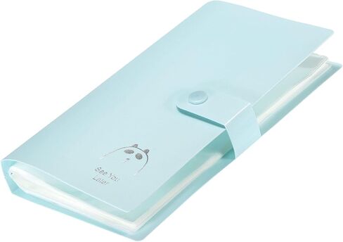 YOKIVE قطعتان من حامل بطاقات العمل، حافظة بطاقات عمل جيب بلاستيكية محمولة لحفظ البطاقة مرتبة، رائعة للمكتب والمنزل (أزرق فاتح، 7.56 بوصة) in Saudi Arabia