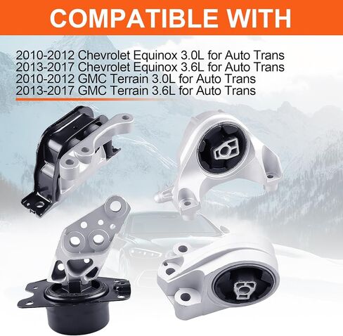 Engine Motor Mount Set & Trans Mount Compatible with 2010-2017 Chevrolet Equinox , GMC Terrain 3.0L 3.6L V6, 4PCS, Replacement for A5553 A5554 A5633 A5705 A5707 in Kuwait