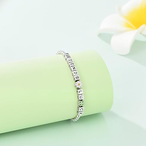 925 Sterling Silver Beaded Ball Bangle Love Lucky Bracelets for Women - Square Letter/Shiny Silver Ball Strand Jewelry | Elegant Daily Wear in Kuwait