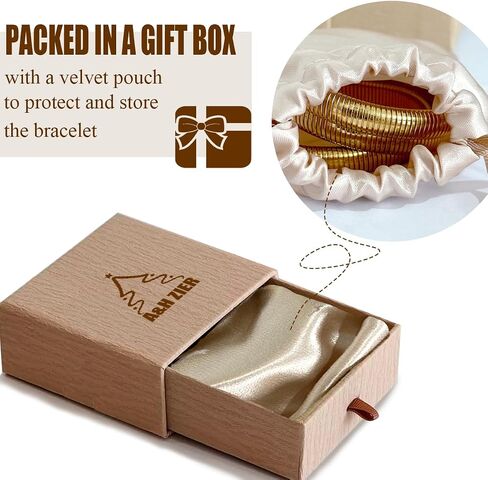 A&H Zier Women's 18K Gold Bangles Set | Hypoallergenic Stainless Steel Bracelets | Gift Box Included in Kuwait