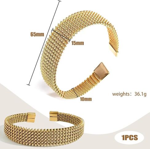 A&H Zier Women's 18K Gold Bangles Set | Hypoallergenic Stainless Steel Bracelets | Gift Box Included in Kuwait